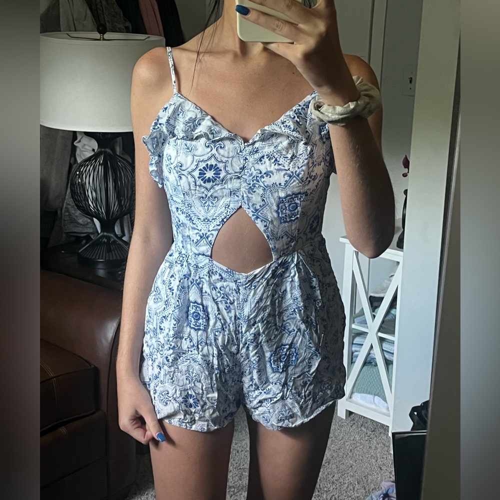 Blue & White Romper (S)